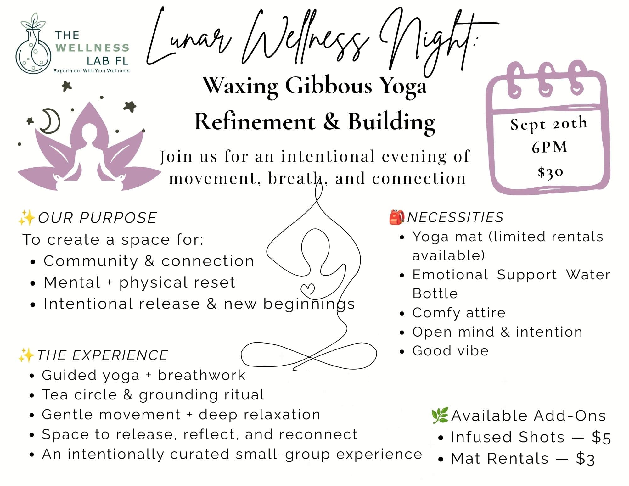 Lunar Wellness Night: Waxing Gibbous Yoga